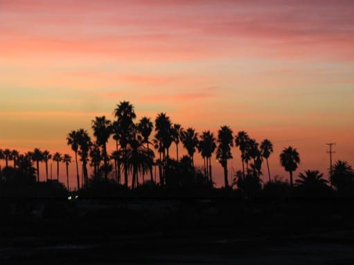 Newport Shores in Newport Beach sunset Newport Shores in Newport Beach sunset