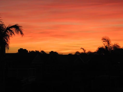 Newport Shores in Newport Beach sunset Newport Shores in Newport Beach sunset